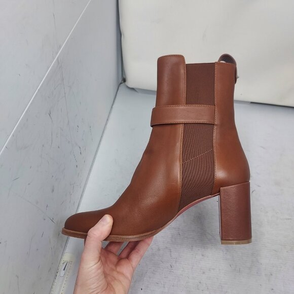Christian Louboutin Brown Leather CL Chelsea Heel Boot - Picture 8 of 11